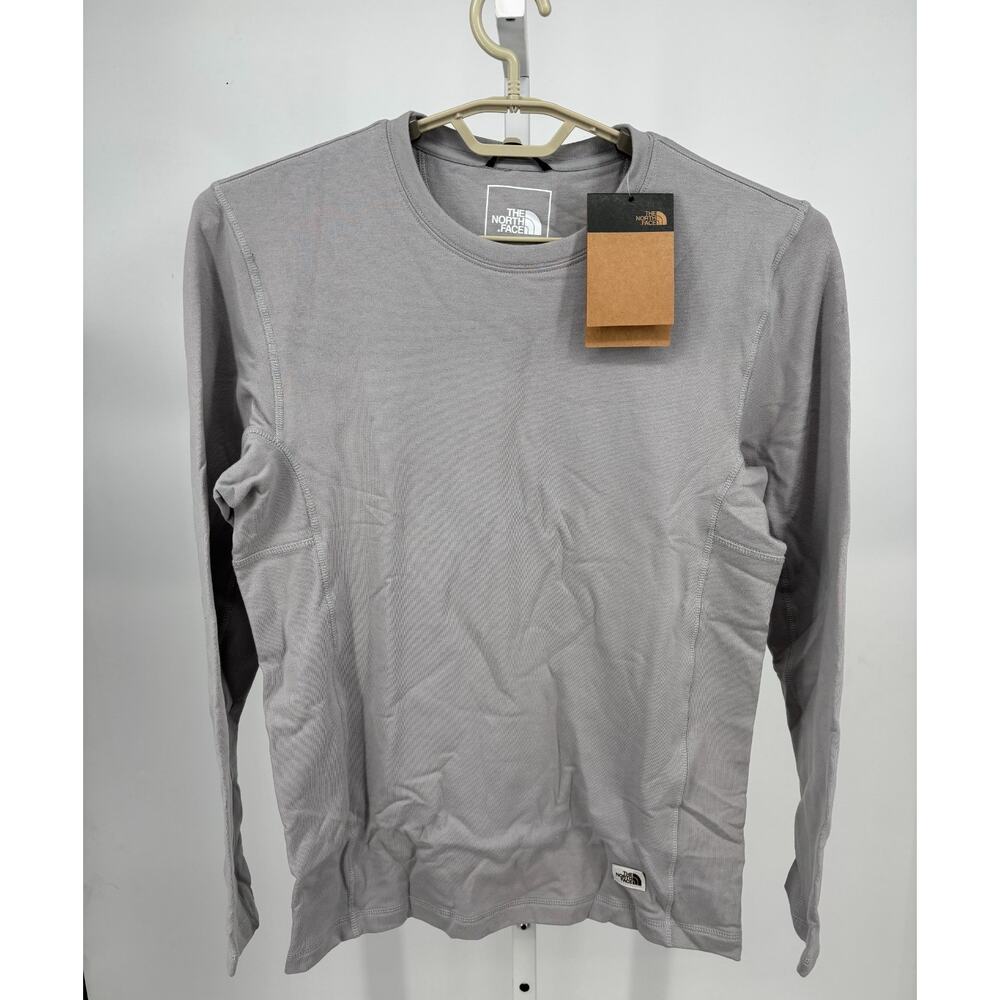 The North Face Mens TNF Crew Tee Gray Long Sleeve Slim Fit Casual NWT